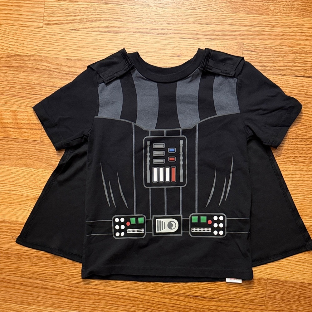 Star Wars Black and Gray Graphic T-Shirt with detachable Cape